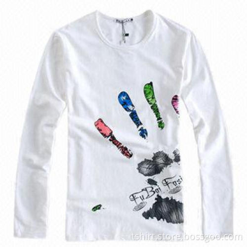 Men's Long Sleeves/Korea Garment/Cotton T-shirt, Made of 100% Cotton